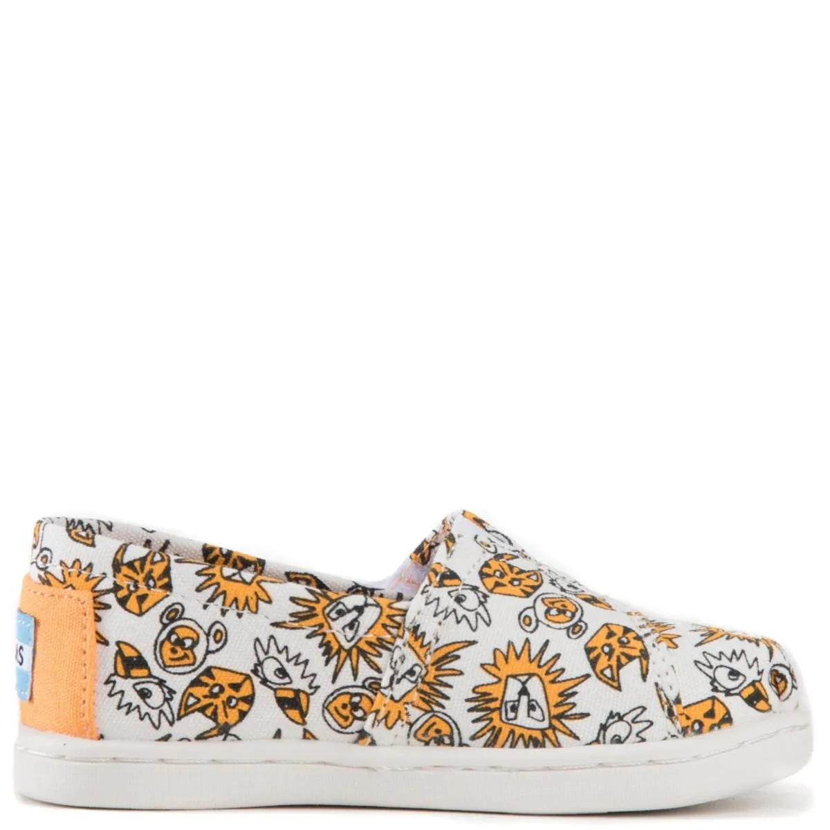 Tiny Toms: Classic Orange Canvas Wild Cats Flats
