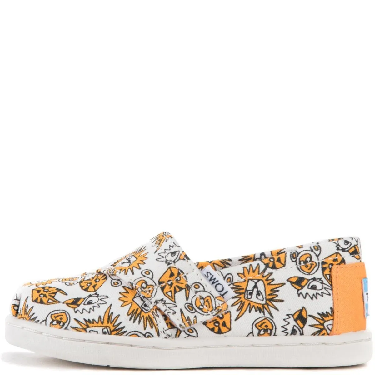 Tiny Toms: Classic Orange Canvas Wild Cats Flats