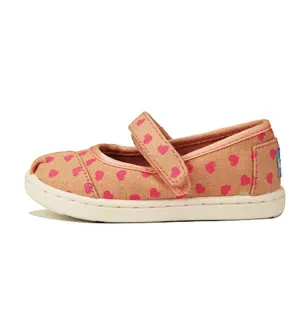 Tiny Toms: Mary Jane Pink Canvas Hearts
