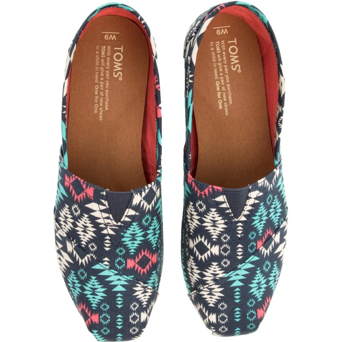 Toms Classics Blue Multi Blanket Print Canvas Flats Blue
