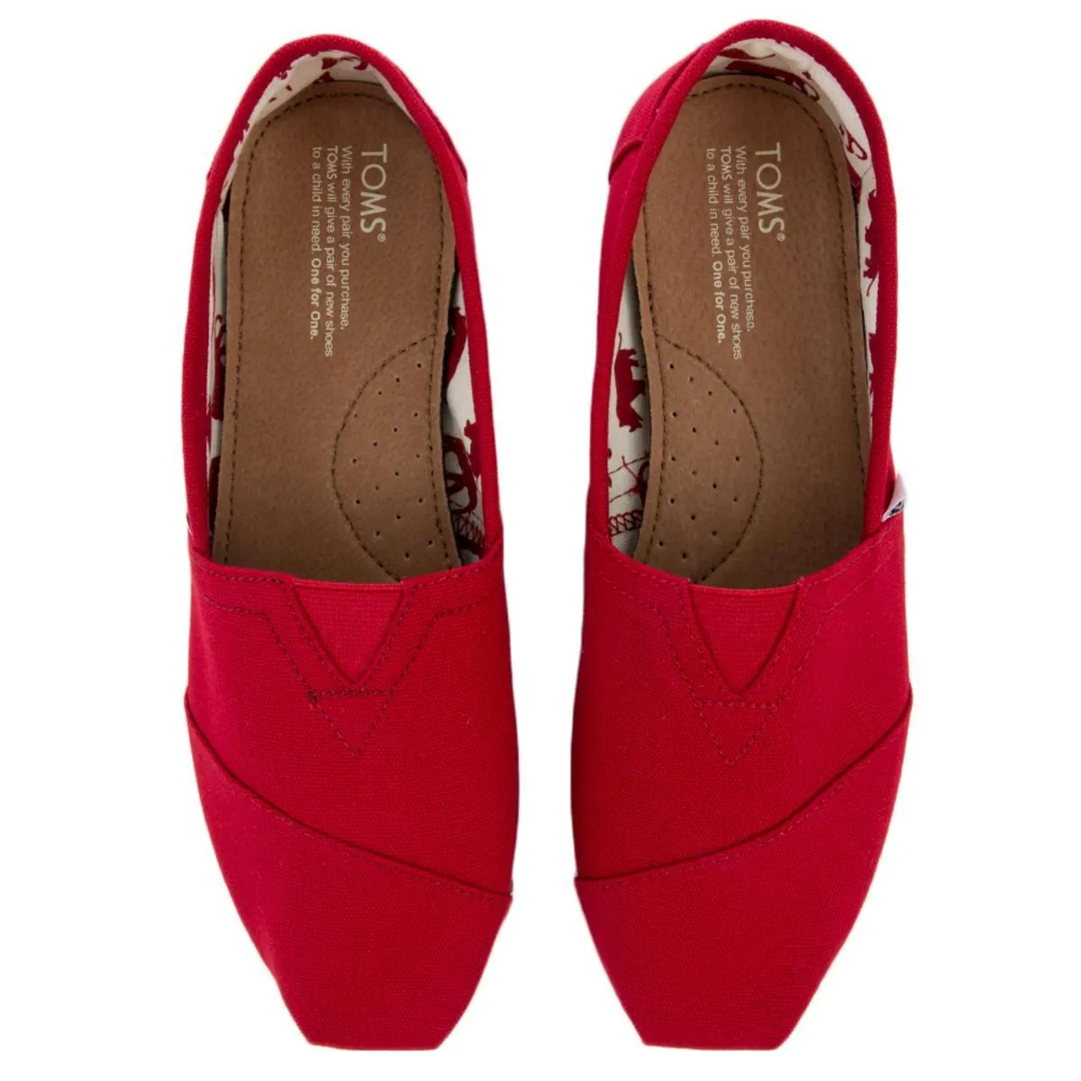 Toms Classics Red Canvas Men's Flats