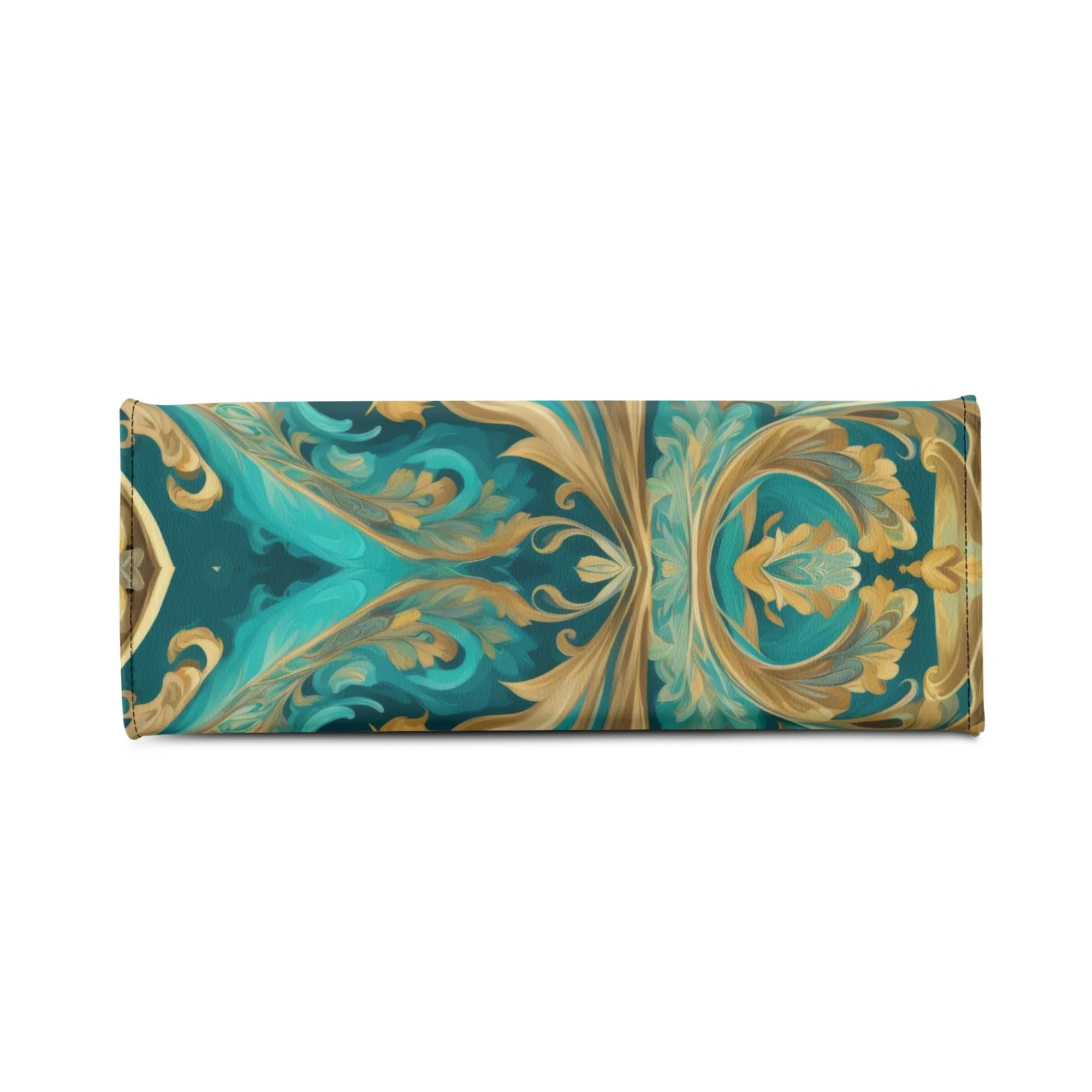 Turquoise Paisley Luxury Womens Vegan Leather Handbag