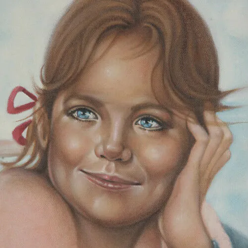 Untitled (Girl Dreaming of Gymnast) By Anthony Sidoni 1984 Signed Oil on Canvas
