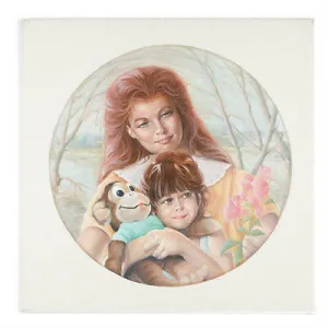 Untitled (Mother and Dughter w/ Toy) By Anthony Sidoni Oil on Canvas 24"x24"