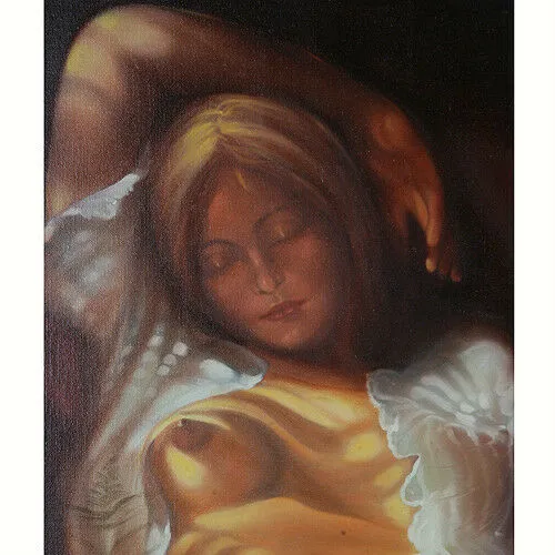 Untitled (Nude Woman Napping) By Anthony Sidoni Signed Oil on Canvas 36"x24"
