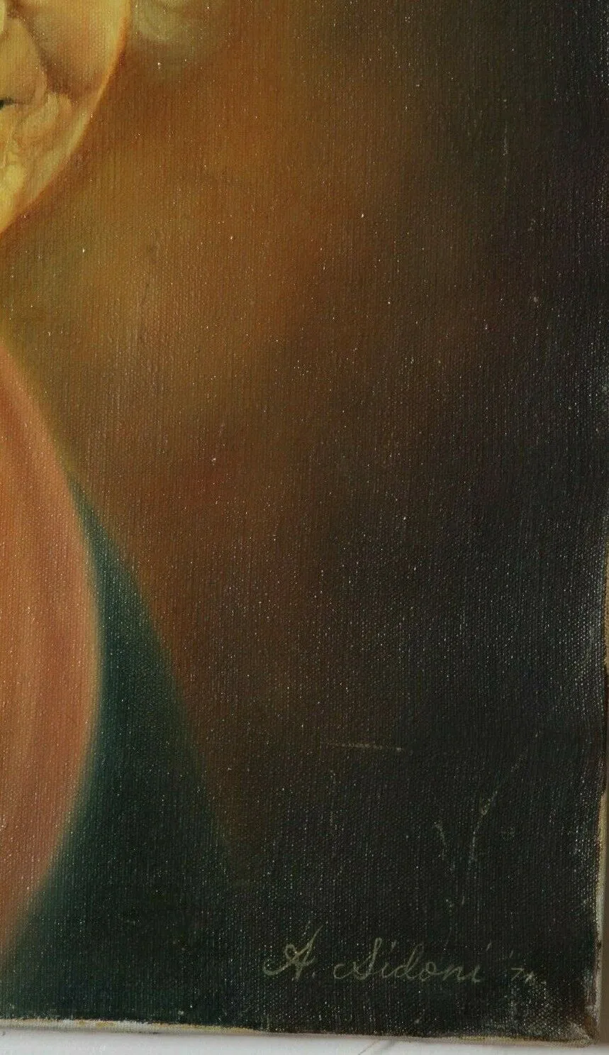Untitled (Portrait of Elderly Woman) By Anthony Sidoni 1971 Signed Oil on Canvas