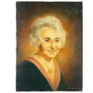 Untitled (Portrait of Elderly Woman) By Anthony Sidoni 1971 Signed Oil on Canvas