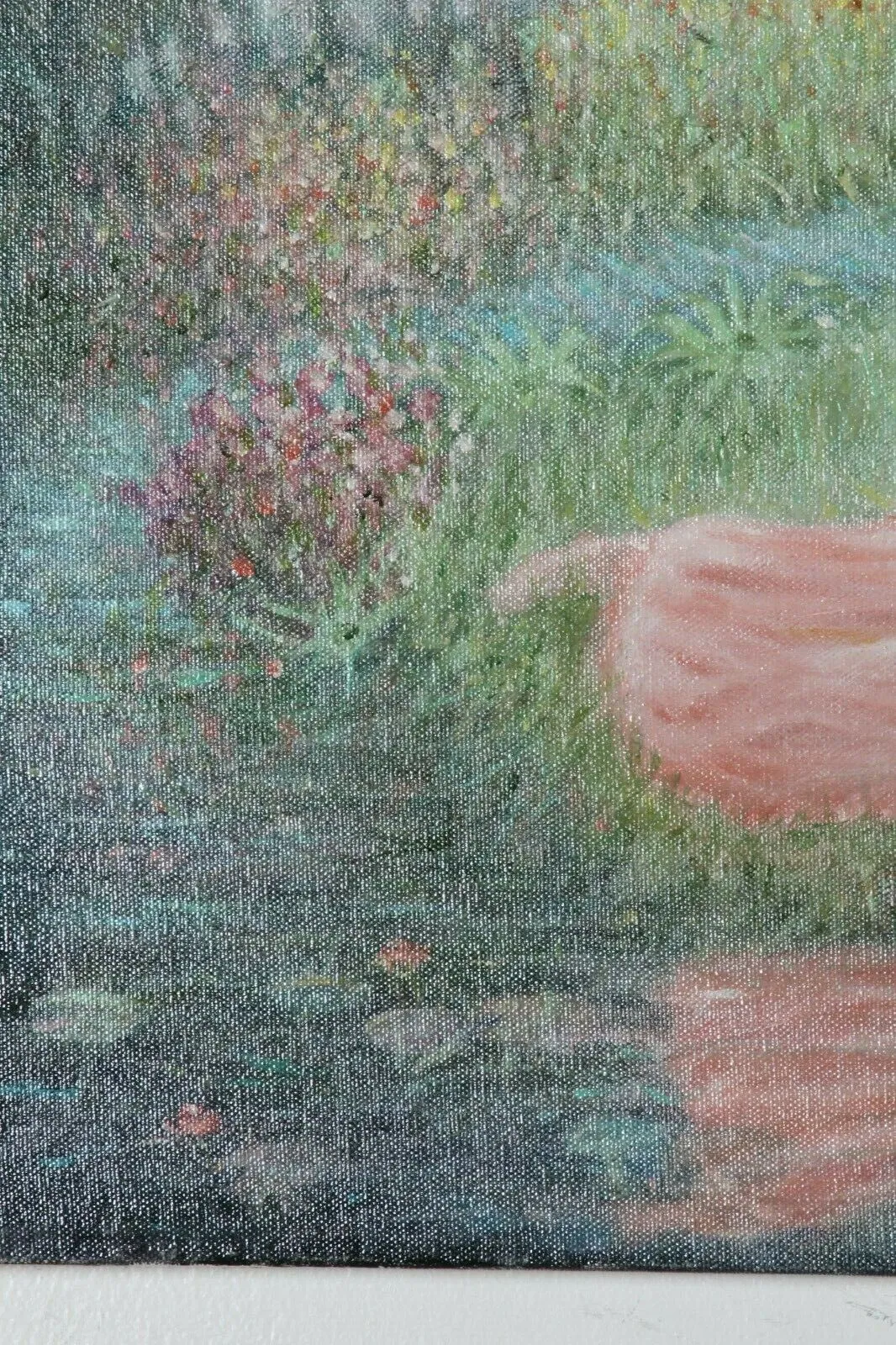 Untitled (Woman in Flower Field) By Anthony Sidoni 1991 Signed Oil on Canvas