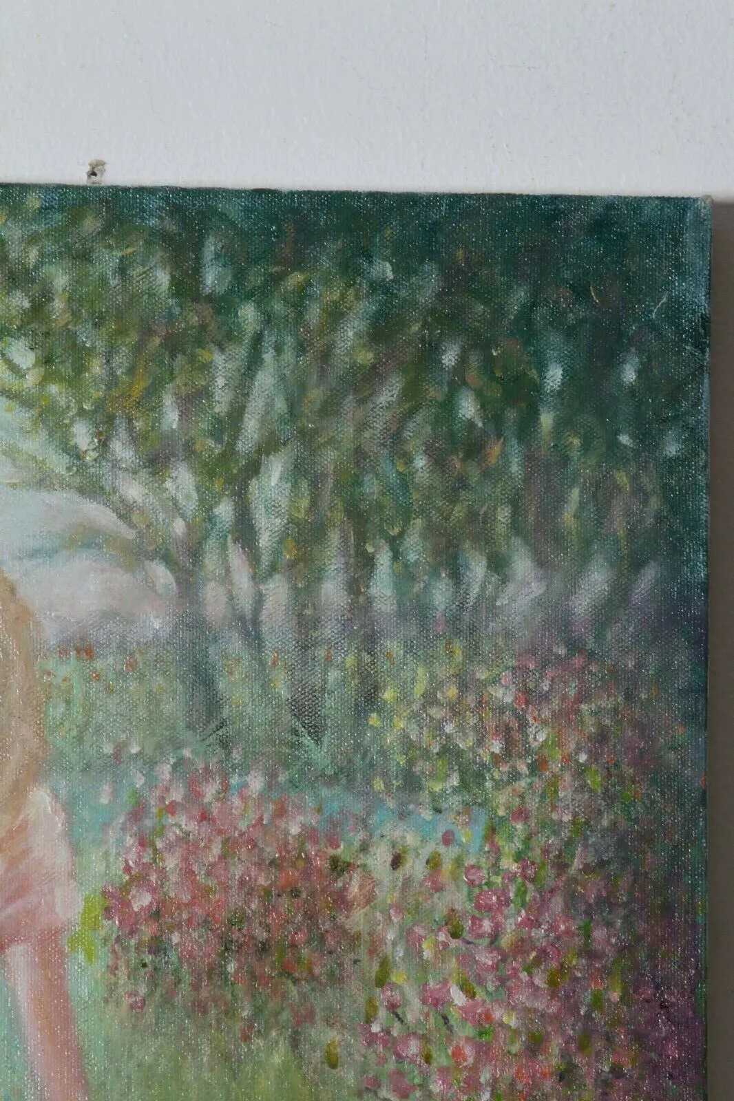 Untitled (Woman in Flower Field) By Anthony Sidoni 1991 Signed Oil on Canvas