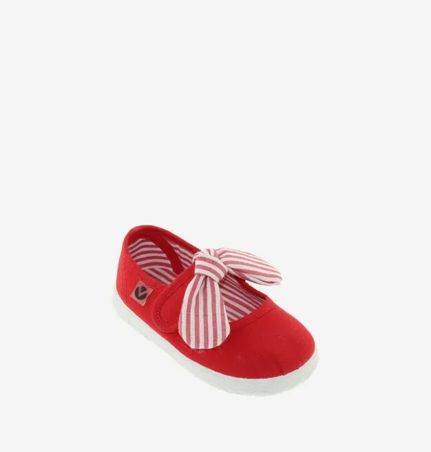 VICTORIA - OJALÁ MARY-JANES STRIPED CANVAS - ROJO/RED