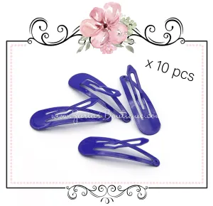 Violet / Royal Blue Snap Hair Clips x 10