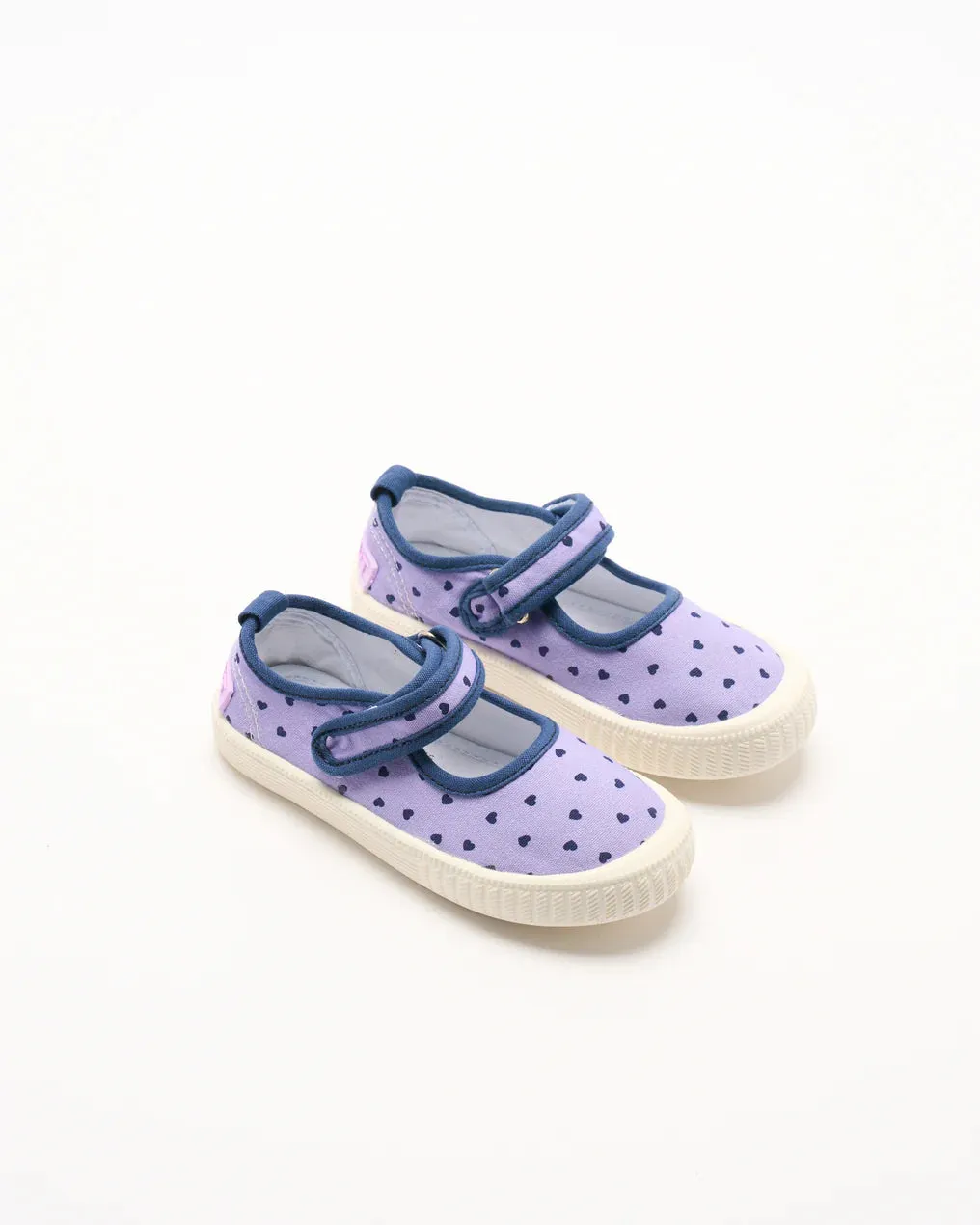 WALNUT MARY JANE CANVAS LILAC HEARTS
