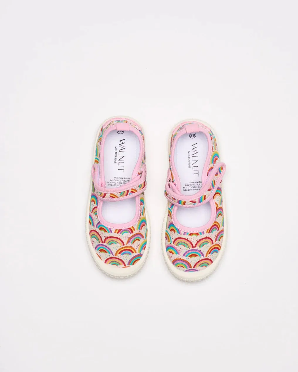 WALNUT MARY JANE CANVAS RAINBOWS