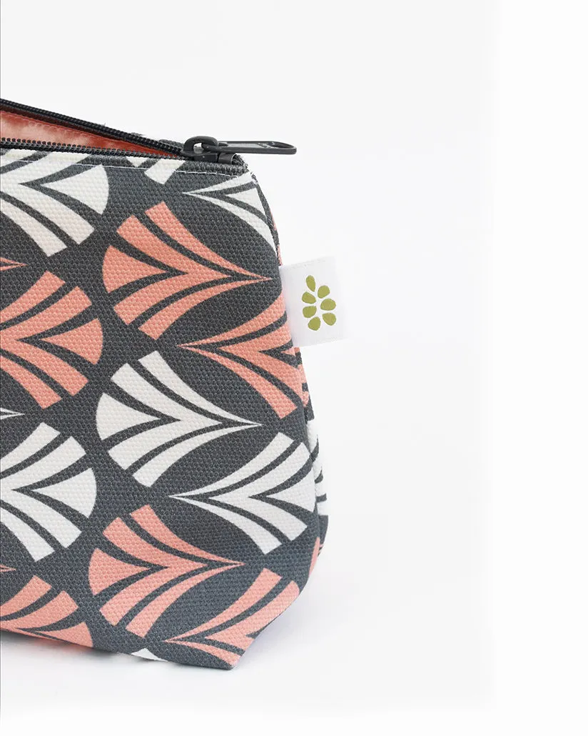Waltz Zipper Pouch – Salmon Pink (10" x 6" x 3")