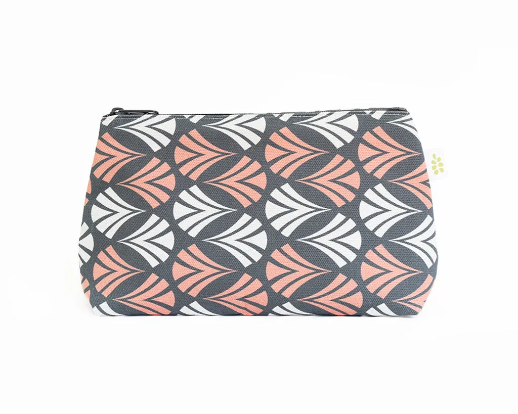 Waltz Zipper Pouch – Salmon Pink (10" x 6" x 3")