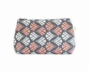 Waltz Zipper Pouch – Salmon Pink (10" x 6" x 3")