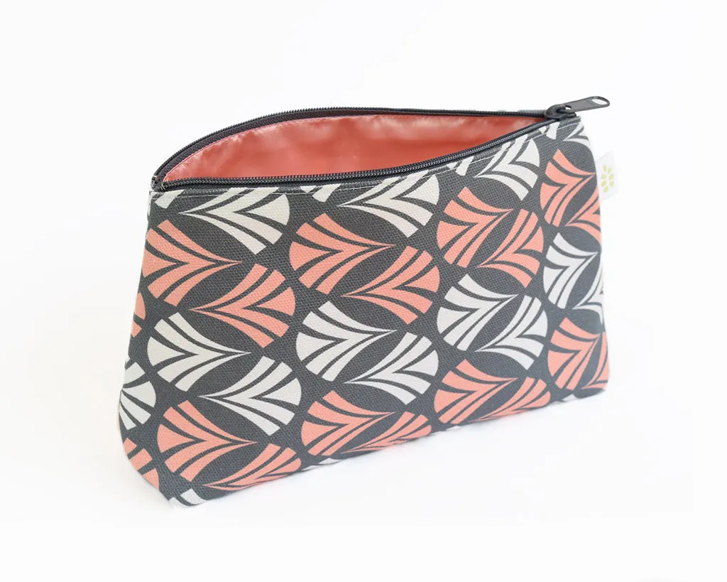 Waltz Zipper Pouch – Salmon Pink (10" x 6" x 3")