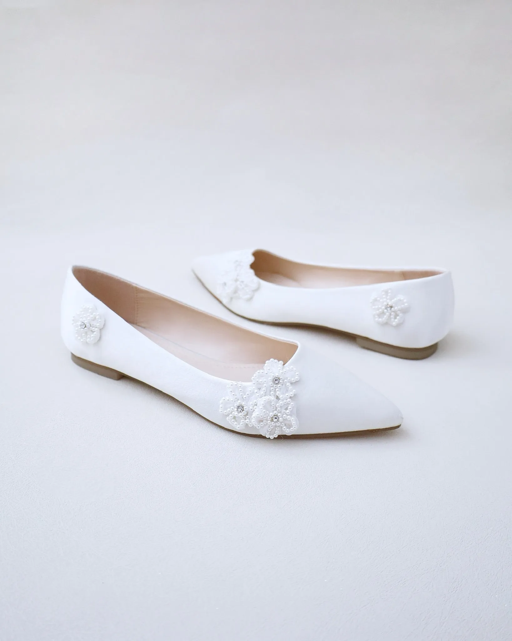 Wedding Flats with All Pearls Chassia Flowers