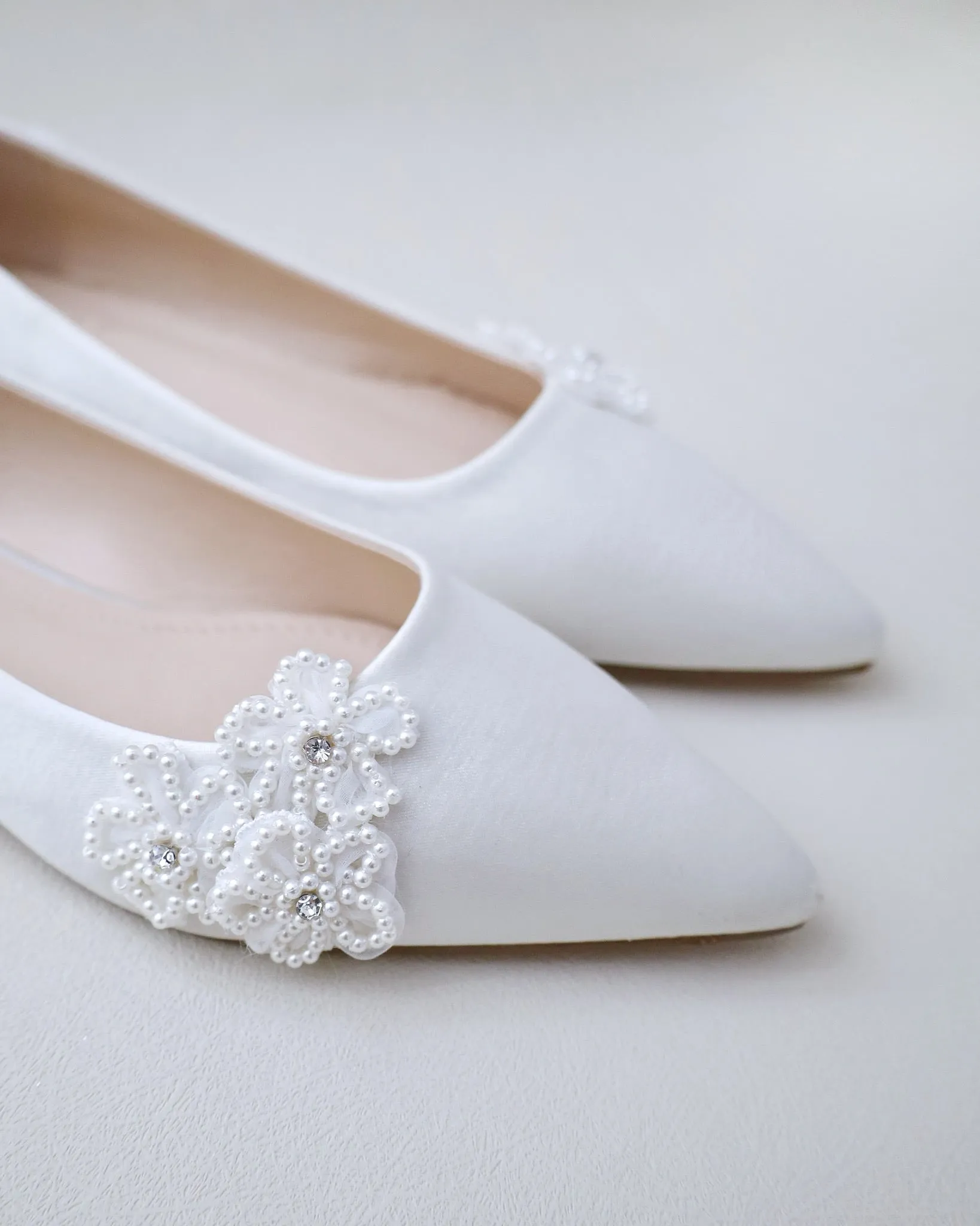 Wedding Flats with All Pearls Chassia Flowers