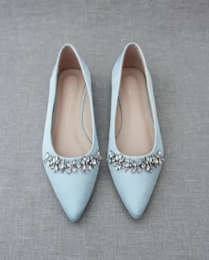 Wedding Flats with Floral Rhinestones Details