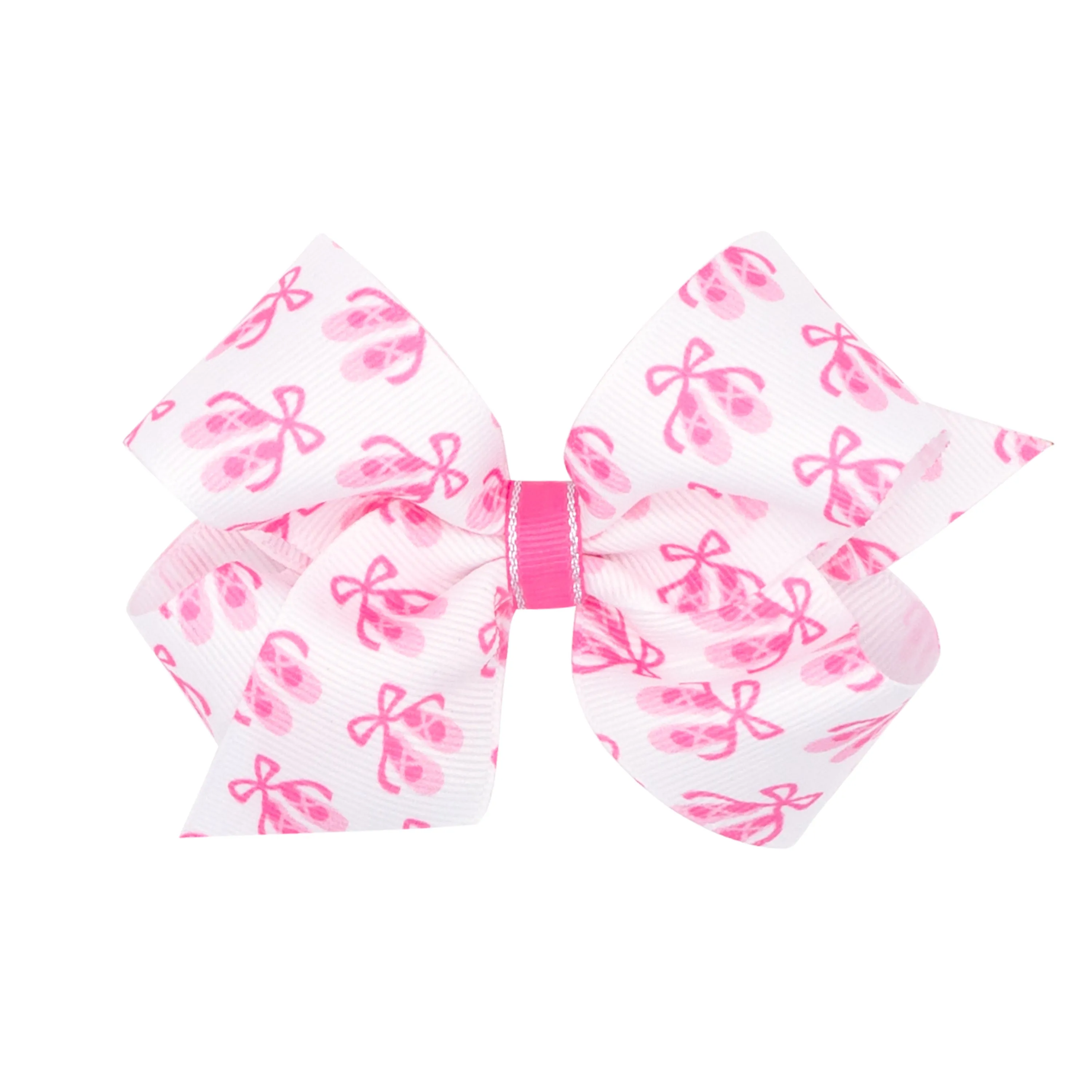 Wee Ones Ballet Slippers Print Hair Bow on Clippie