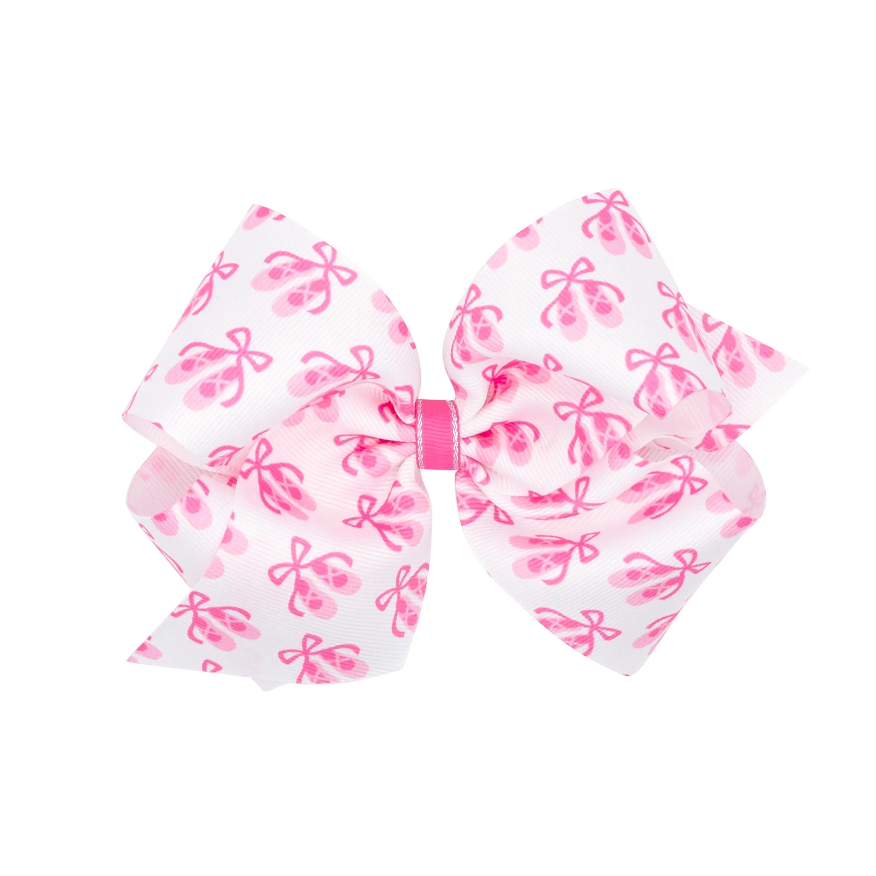 Wee Ones Ballet Slippers Print Hair Bow on Clippie
