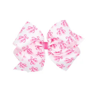 Wee Ones Ballet Slippers Print Hair Bow on Clippie