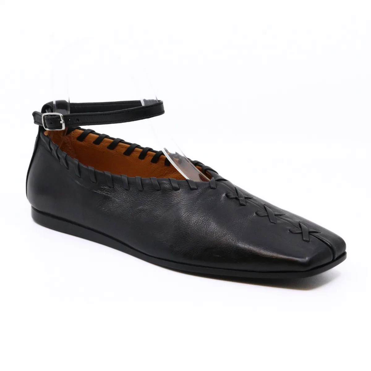 Whip Stitch Black Flat