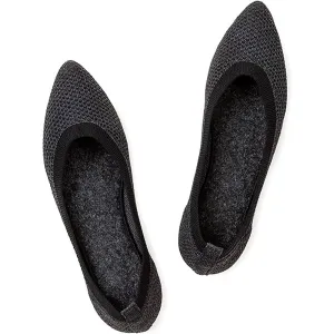 Womens Pointed Toe Ballet Flat Knit Dress Shoes Low Wedge Flat Shoes Comfort Slip On Flats Shoes for Woman Classic Softable Shoes | Multiple Colors and Sizes