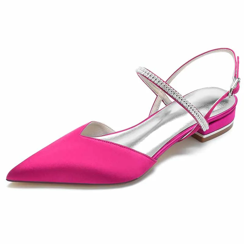 Women's Wedding Shoes Flats Dress Shoes Comfort Bridal Shoes Low Heel Slingback Bridal Sandals