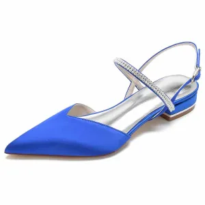 Women's Wedding Shoes Flats Dress Shoes Comfort Bridal Shoes Low Heel Slingback Bridal Sandals