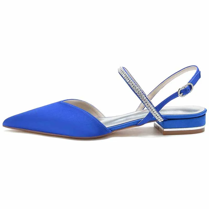 Women's Wedding Shoes Flats Dress Shoes Comfort Bridal Shoes Low Heel Slingback Bridal Sandals