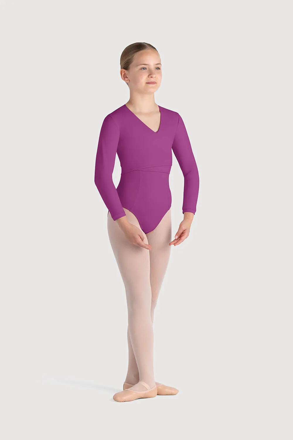 Z0858G - Bloch Overture Crossover Girls Long Sleeve Wrap Top