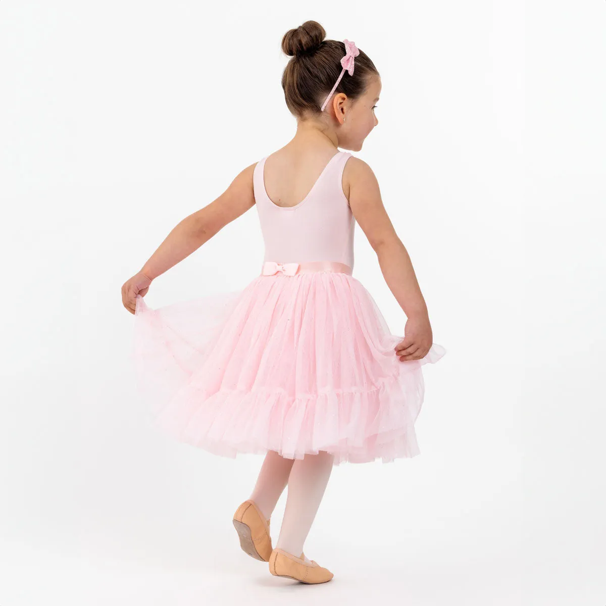 Zinnia: Glitter Sequin Tulle Tutu with Tiered Hem