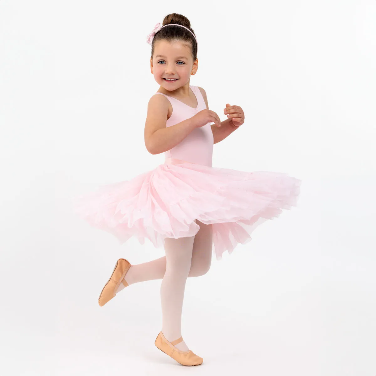 Zinnia: Glitter Sequin Tulle Tutu with Tiered Hem