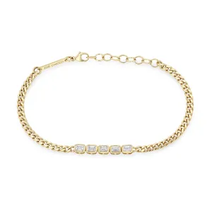 Zoë Chicco 14k Yellow Gold Emerald Cut Diamond Tennis Bracelet